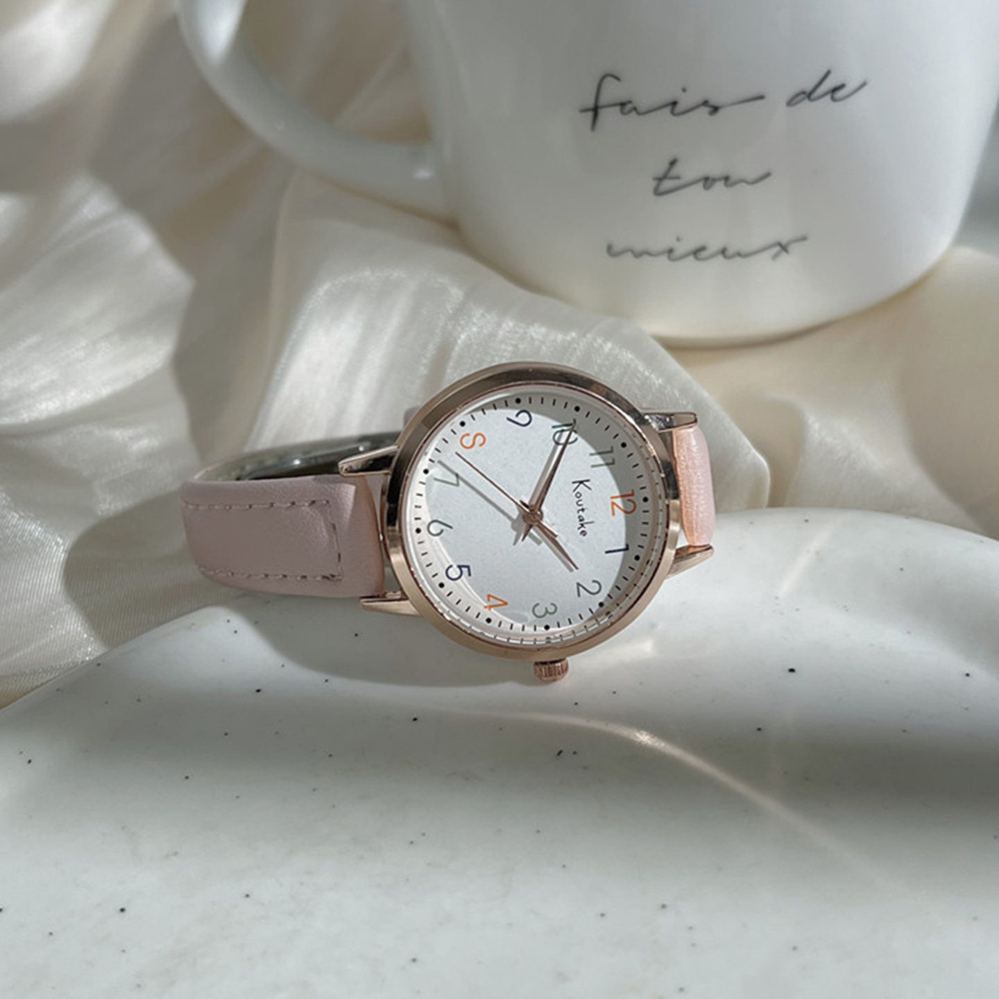 ins风小清新手表女款学生初高中2025新款只看时间石英表考试专用