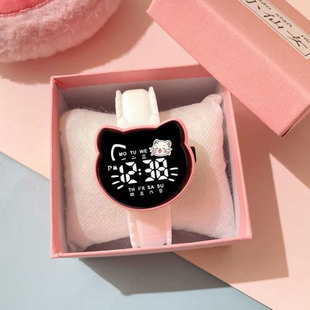 卡通猫咪儿童电子手表女孩小学生幼儿园专用2026新款只看时间夜光