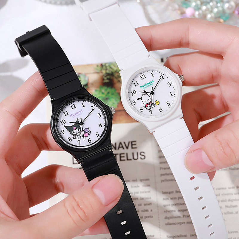 卡通儿童手表女孩小学生初中学生防水2023新款只看时间石英表女童