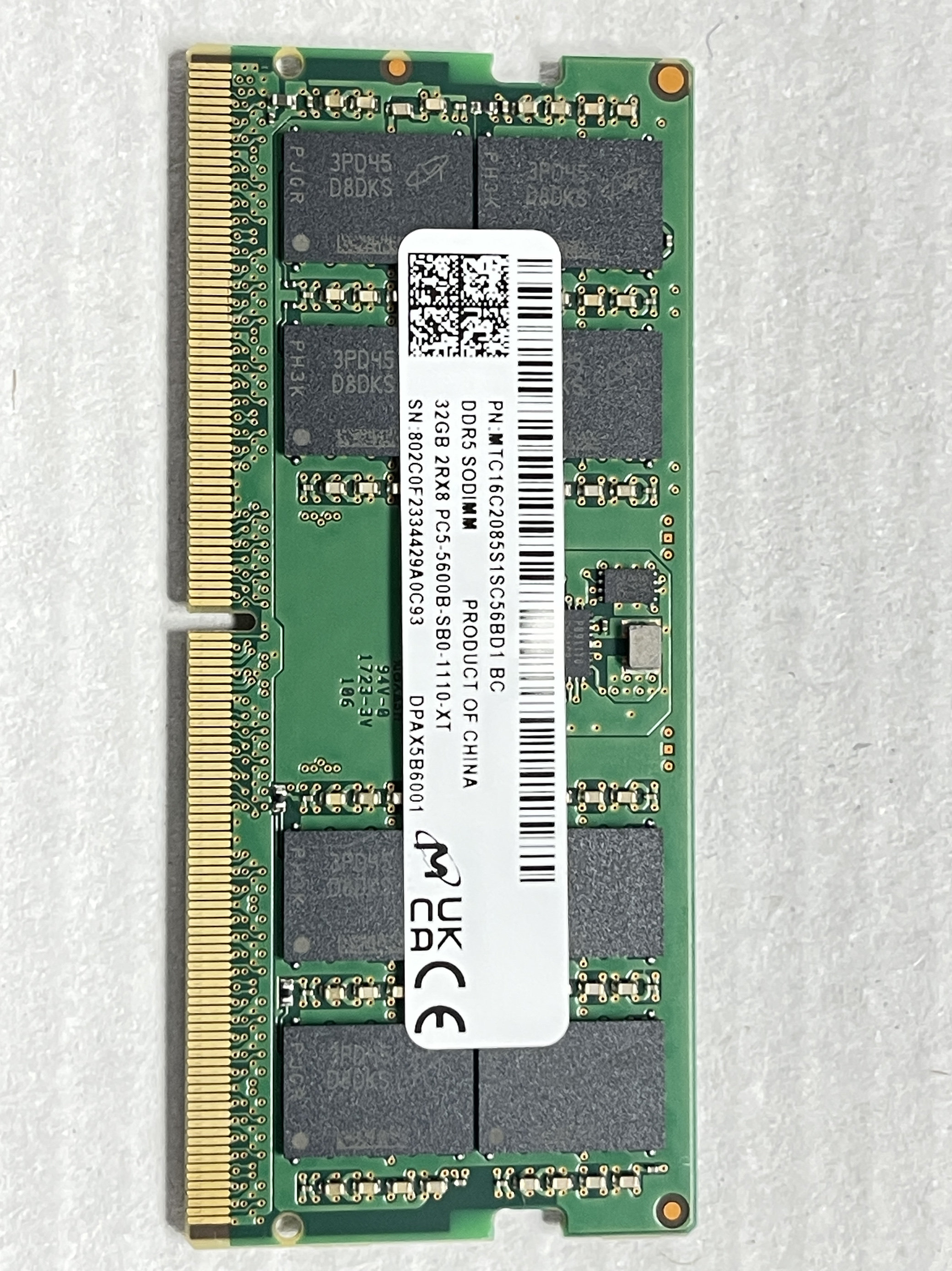 镁光 32G 2RX8 PC5-5600B DDR5笔记本内存 原厂正品 五代5600内存