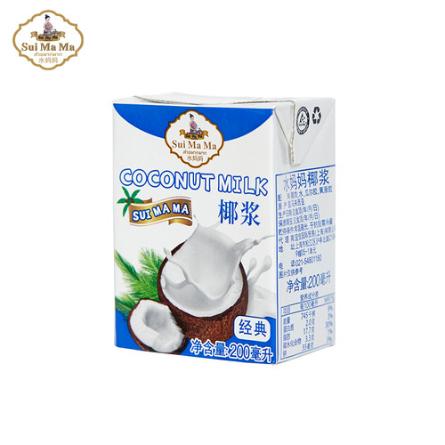 水妈妈椰浆200ml原装进口经典醇香椰汁西米杨枝甘露咖喱奶茶原料