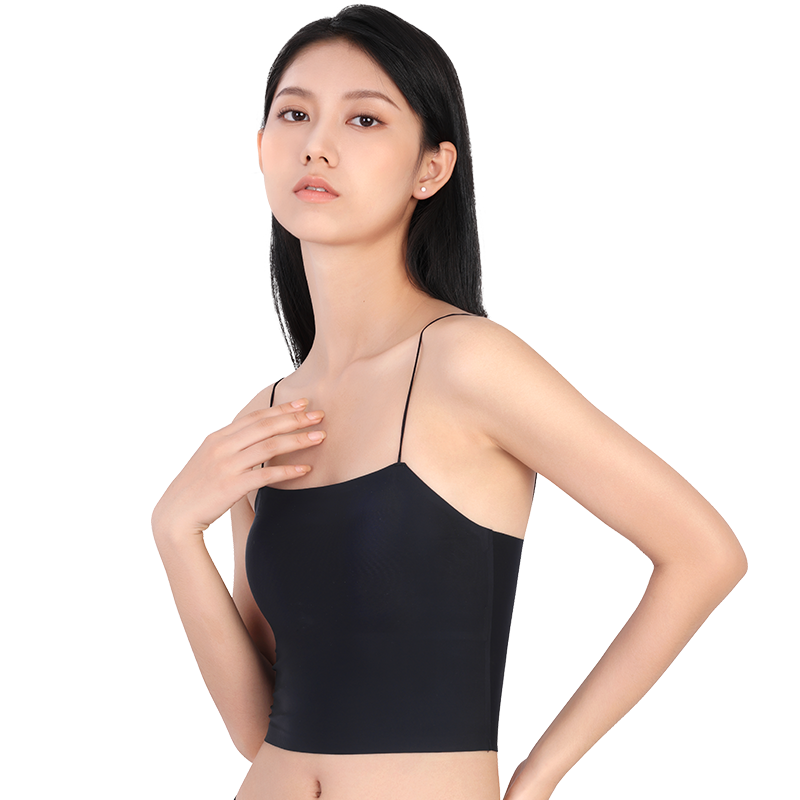美背内衣女夏季薄款抹胸小吊带内搭防走光背心裹胸式一体文胸冰丝