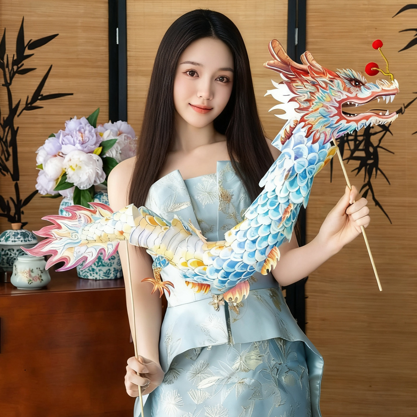 结婚晨袍冰蓝色舞龙新娘拍照道具翻龙纸龙姐妹团伴娘摄影结婚布置,节庆用品/礼品,堵门/游戏道具,淘宝优惠券,粉丝福利购,淘宝优惠卷