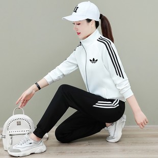 爆款春秋季跑步运动服套装男女情侣加绒加厚休闲潮流卫衣三件套装