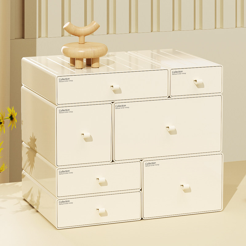 抽屉式桌面玄关收纳盒进门入户摆件收纳客厅电视柜置物架口罩盒子