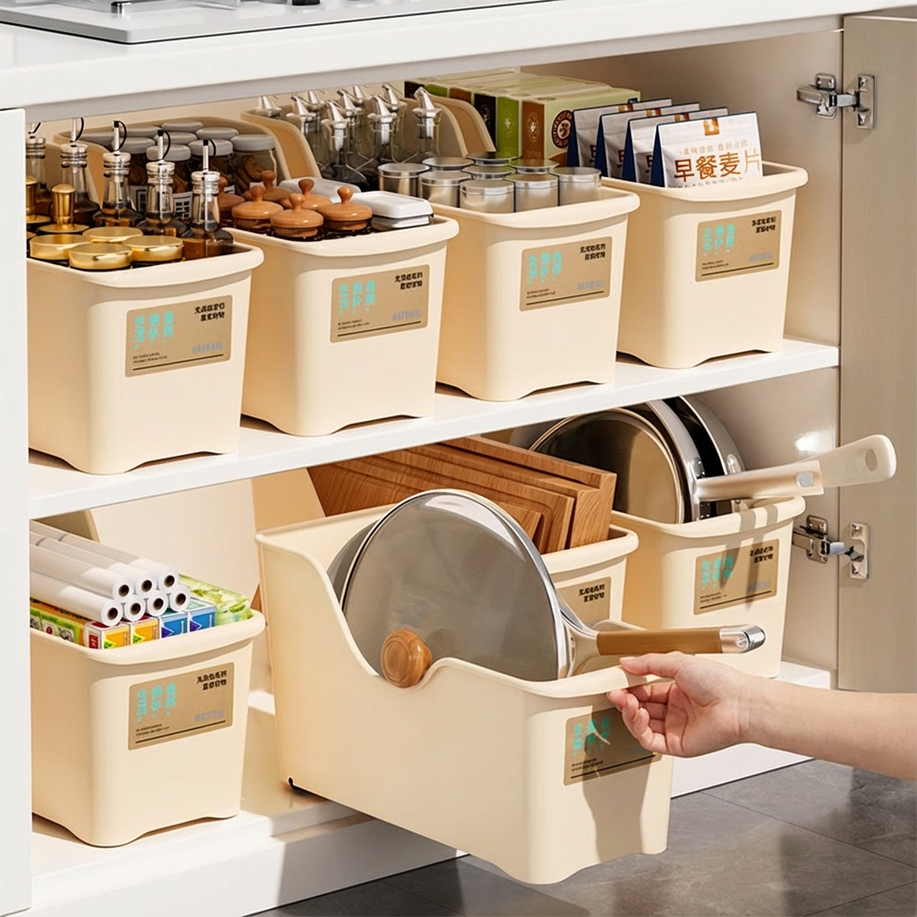厨房锅具收纳盒锅盖架置物架橱柜收纳盒储物架子锅具收纳架置物盒,厨房/烹饪用具,厨房置物架/置物柜/角架,淘宝优惠券,粉丝福利购,淘宝优惠卷