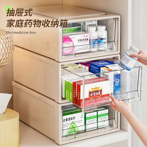 透明药箱药物收纳盒多层