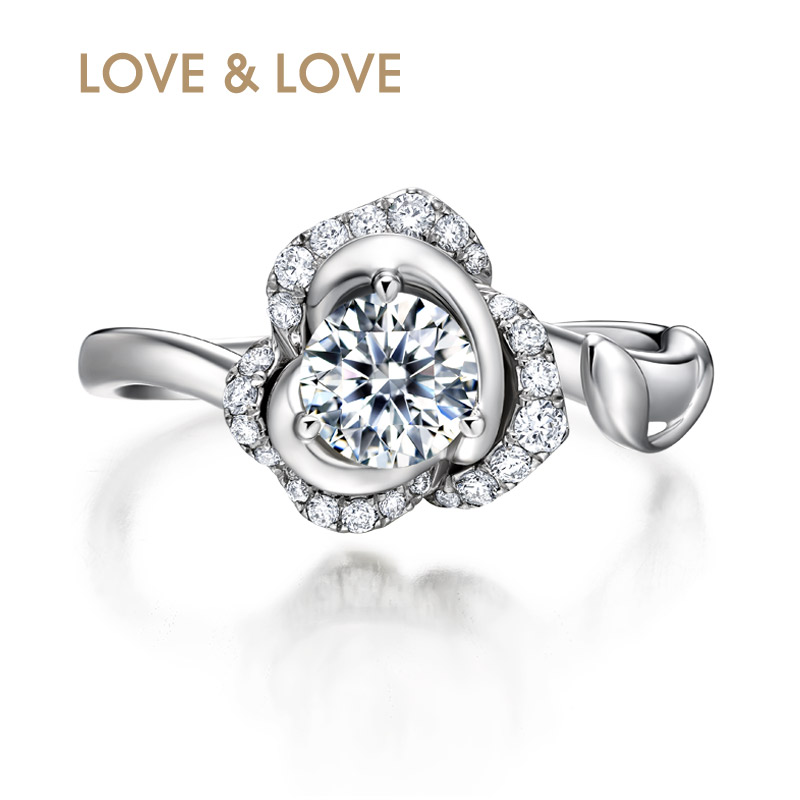 love&love珠宝18k金真爱之花钻石戒指