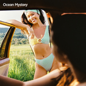 OceanMystery新款 分体泳衣女 高弹大码 三角聚拢无钢圈 运动比基尼