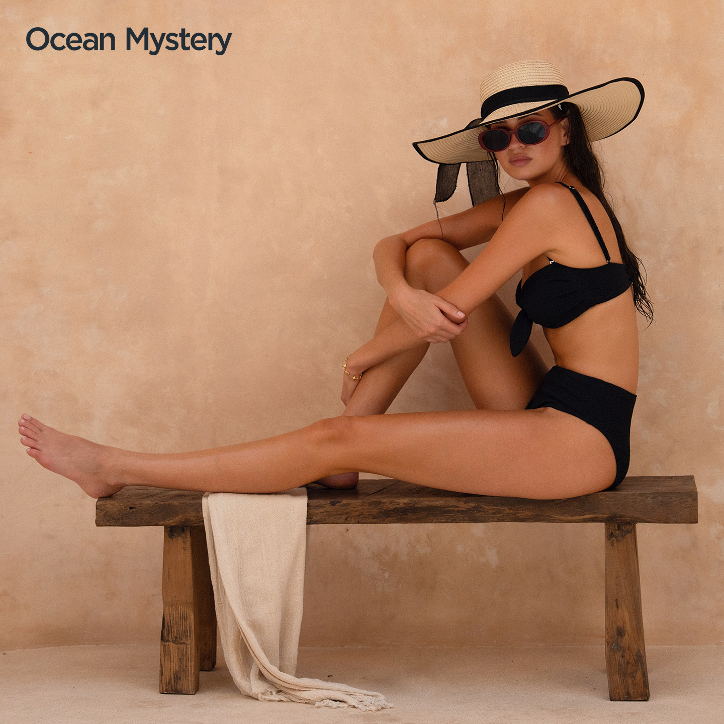 OceanMystery新款双色分体显瘦高腰比基尼无钢圈聚拢肩带分体泳衣