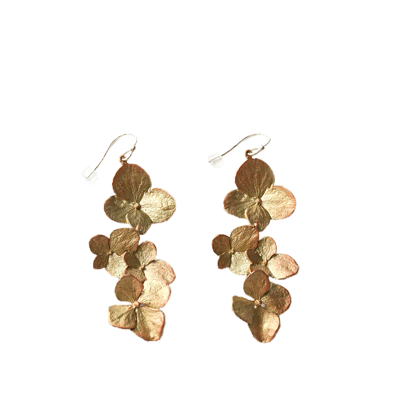 小众绣球花高级感长款耳环