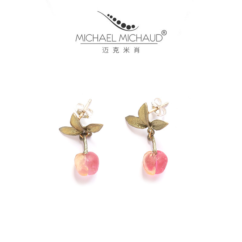 Michael Michaud桃子果实2026巨好看耳钉女复古感送女友生日礼物