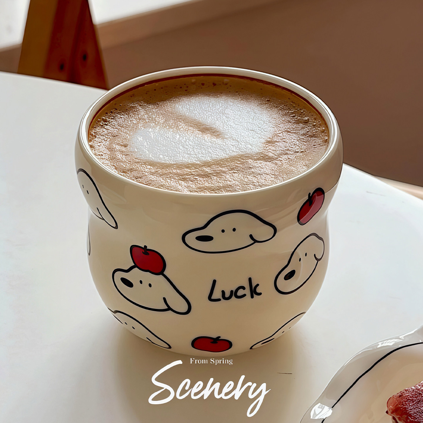 苹果小狗杯咖啡杯陶瓷葫芦杯拿铁马克杯可爱卡通高颜值新年杯子