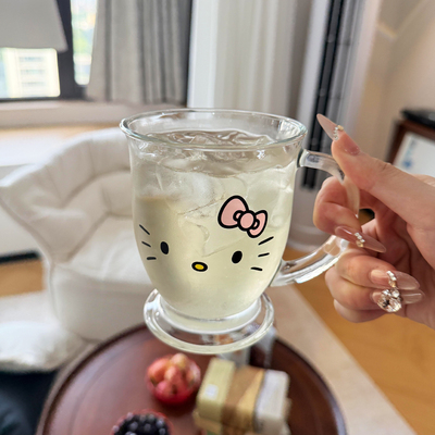 kitty把手玻璃杯~太萌了捏！
