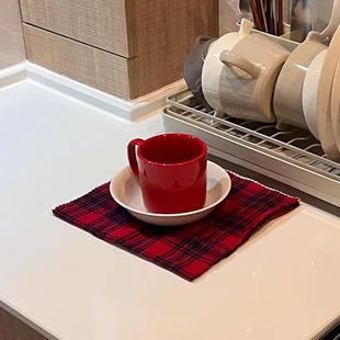 红色马克杯陶瓷水杯家用办公室咖啡杯早餐牛奶杯大容量ins高颜值