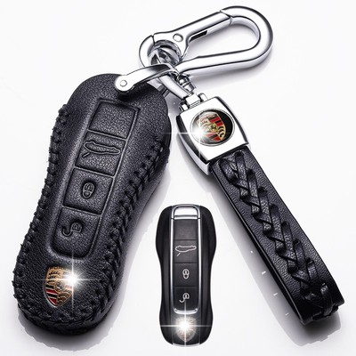 保时捷卡宴钥匙包新款卡宴帕拉梅拉钥匙套 Macan 718专用真皮汽车