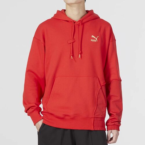 PUMA彪马 男女春季针织连帽情侣运动休闲红色套头衫 539593-11