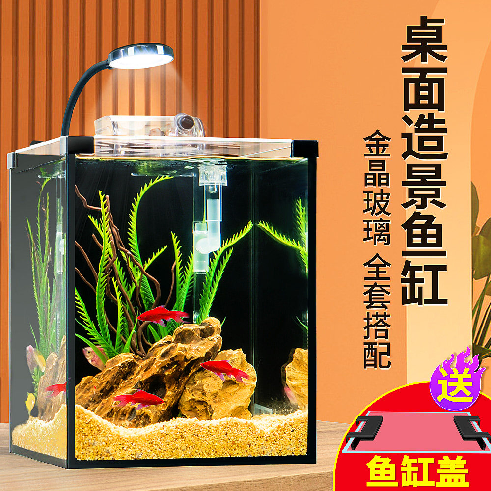 桌面斗鱼缸超白客厅小型图片