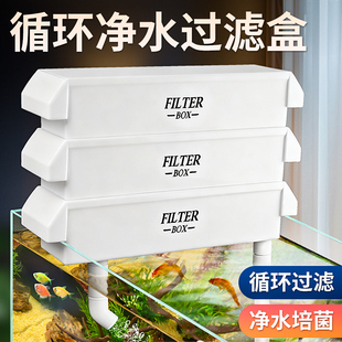 超白鱼缸过滤盒龟缸滴流盒干湿分离上置增氧循环系统上滤净水滤材