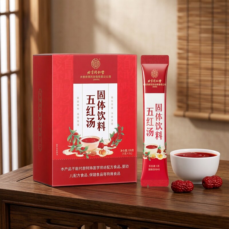 正品北京同仁堂五红汤固体饮料粉五红茶免煮红枣红豆花生枸杞茶女
