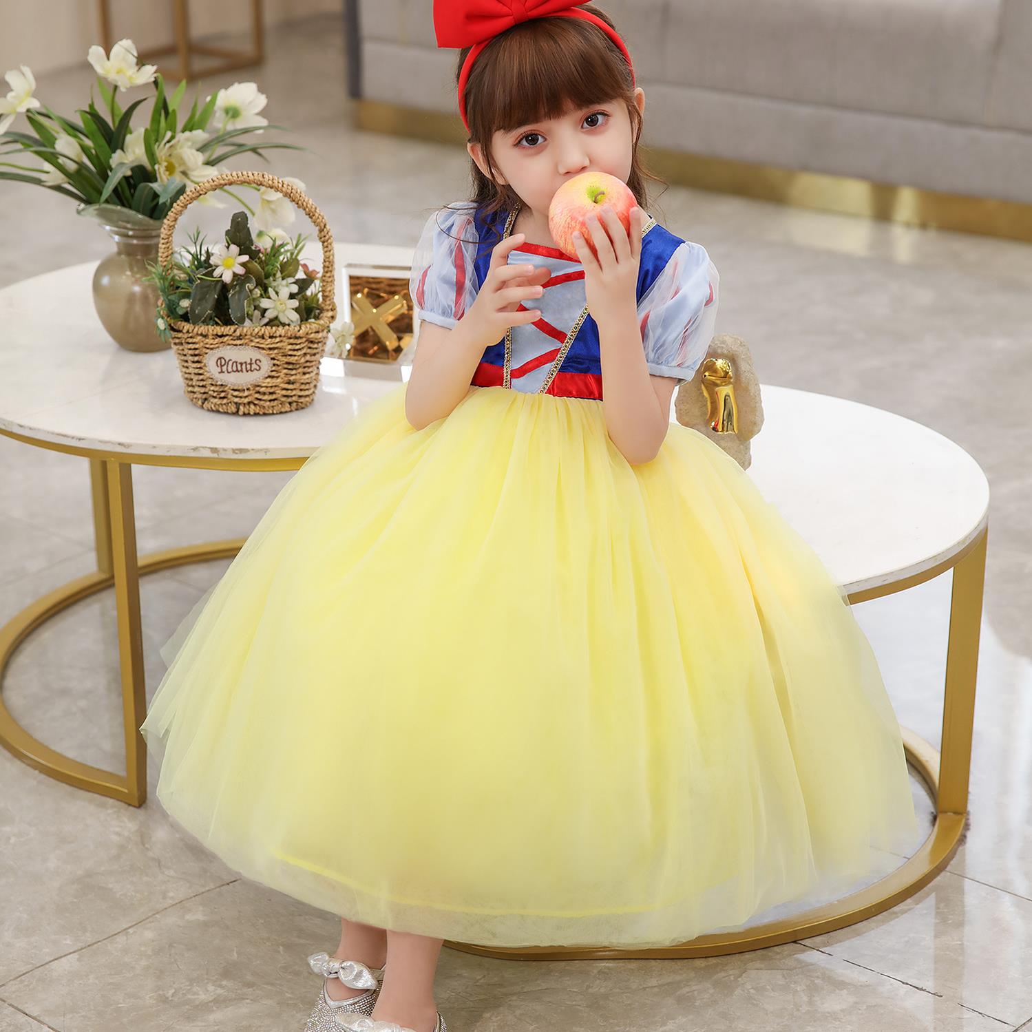 白雪公主裙子儿童蓬蓬纱裙女童公主裙夏装洋气连衣裙生日礼物礼服