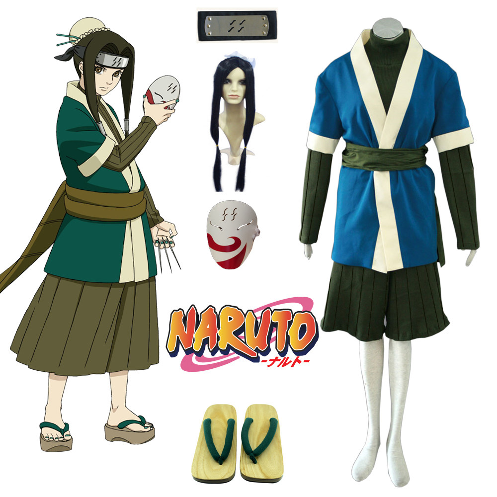 火影忍者雨忍白套装动漫cosplay男服定做/假发面具木屐另购