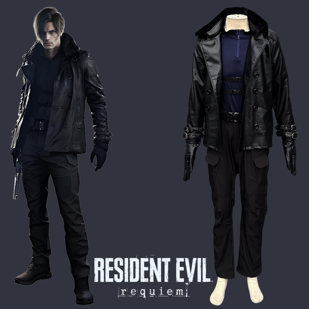 生化危机安魂曲暮年里昂·S·肯尼迪同款皮衣游戏Cosplay男装现货