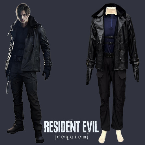 游戏生化危机里昂皮衣Cosplay服