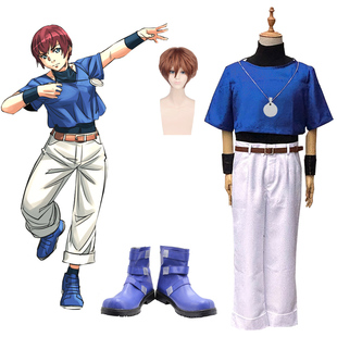 格斗之王拳皇97蓝色表克里斯游戏Cosplay男装定制/假发鞋子另购