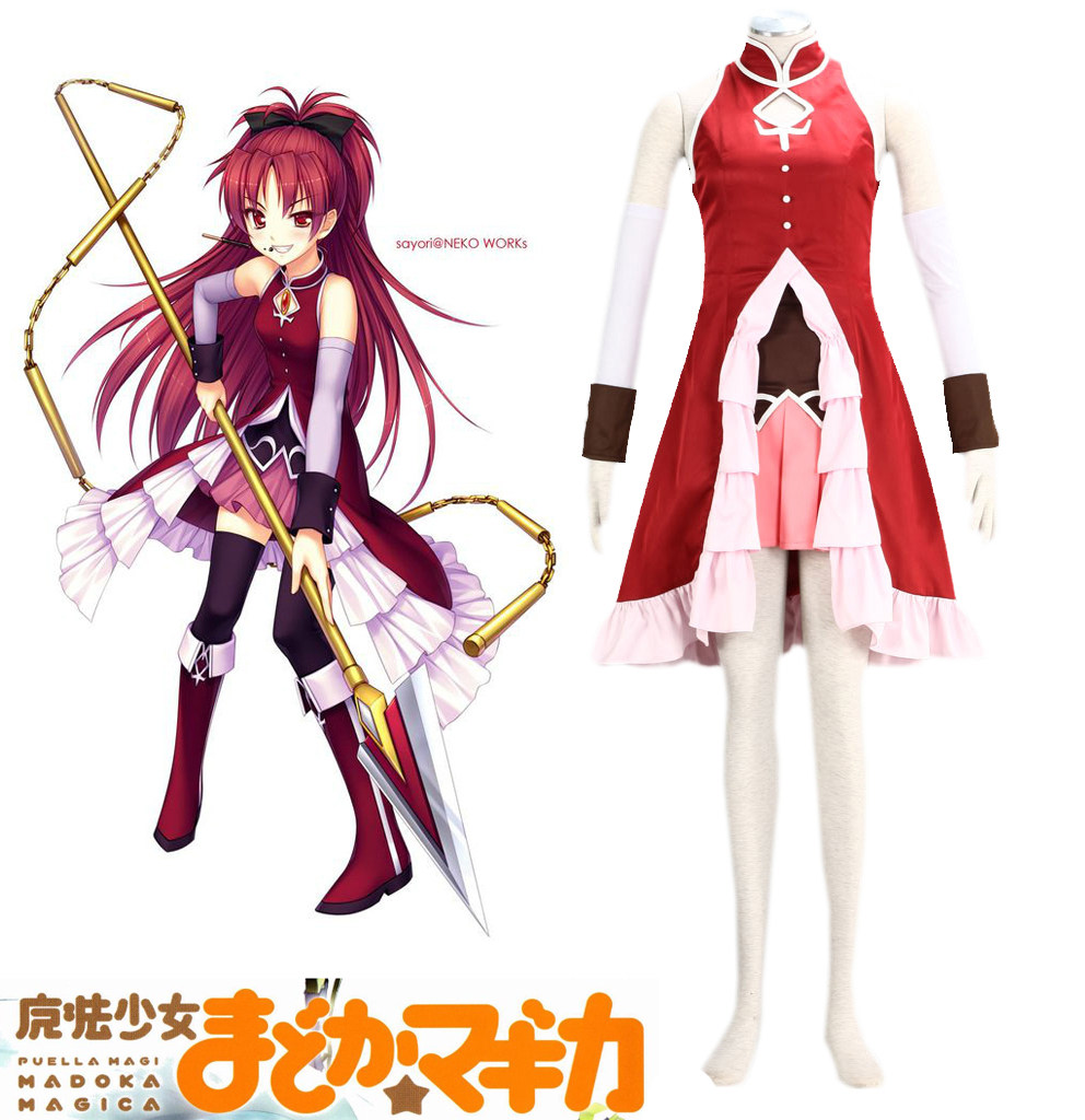 魔法少女小圆佐仓杏子红色洛丽塔动漫Cosplay女装/灵魂宝石另购