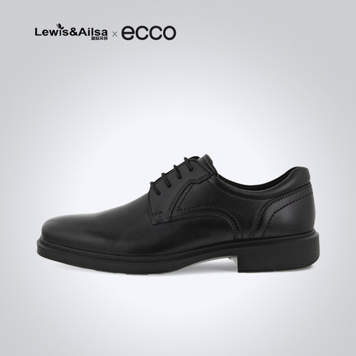 Ecco爱步粗跟英伦风皮鞋