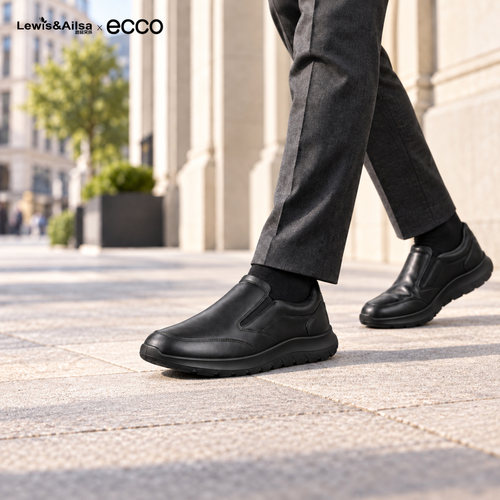 ECCO爱步男士皮革缓震套脚休闲鞋