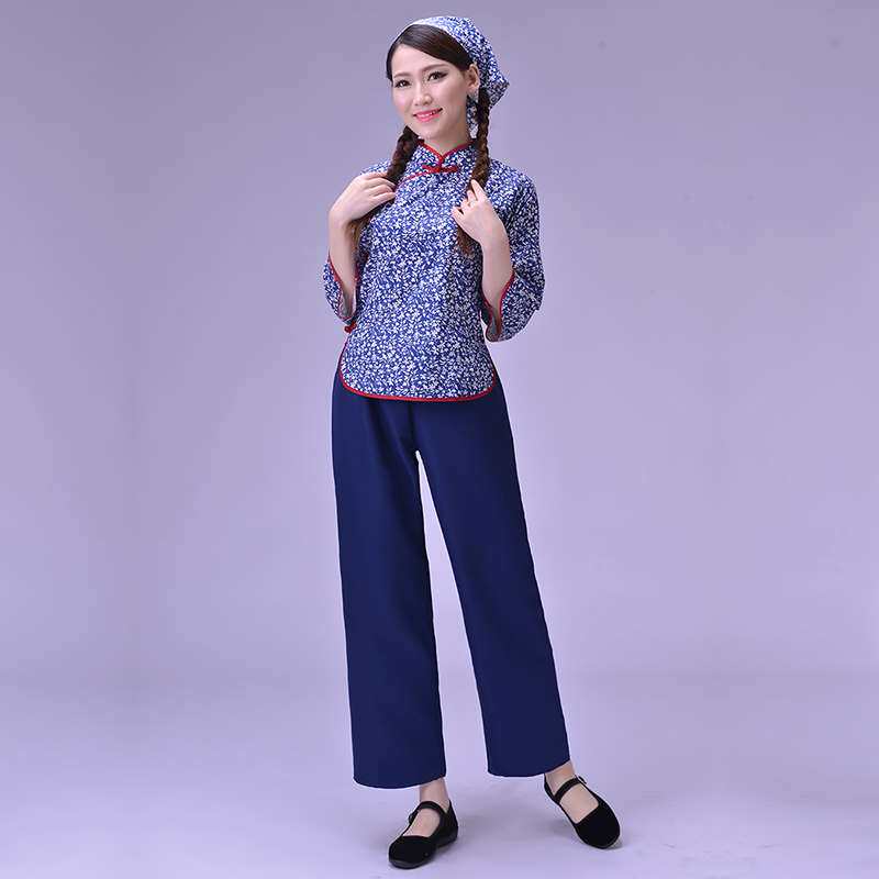 阿庆嫂演出服装全棉碎花采茶服女村姑装茶园乡村妇女话剧表演服42在类目 女装/女士精品, 唐装/民族服装/舞台服装, 民族服装/舞台装中 - 来自Buy2taobao.com提供专业的淘宝代购服务