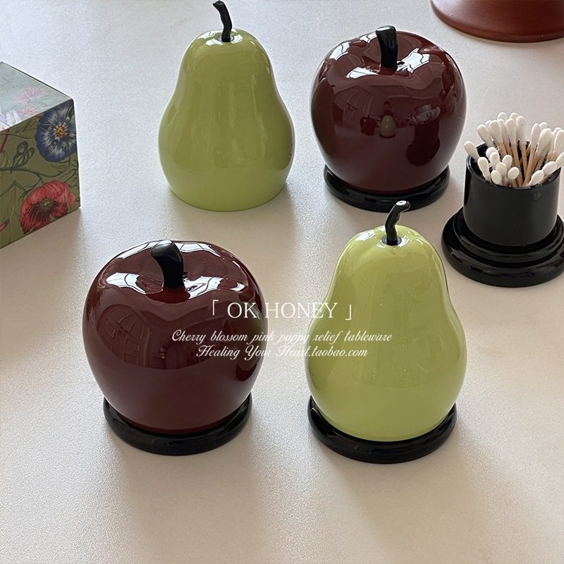 新款苹果梨牙签筒家用棉签盒高颜值可爱创意高档牙线盒牙签收纳盒,餐饮具,牙签筒,淘宝优惠券,粉丝福利购,淘宝优惠卷