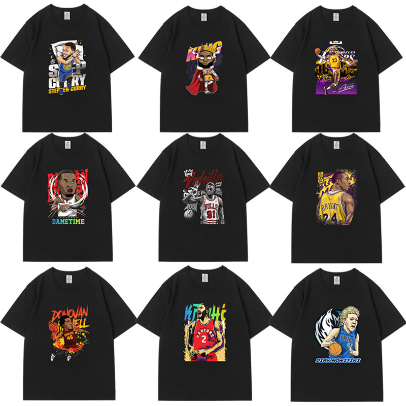 篮球T恤库里科比詹姆斯莫杜兰特哈登美式衣服男运动短袖一件定制