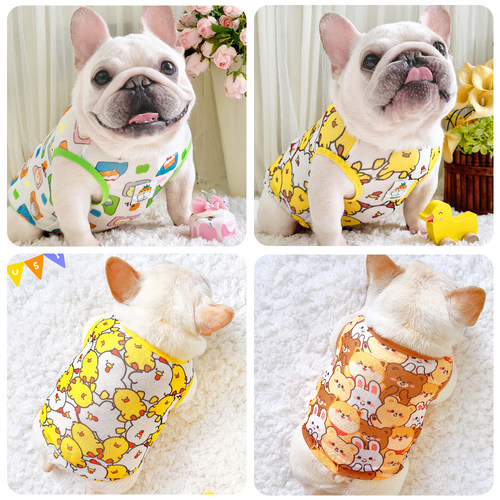 法斗犬夏天网眼胖狗狗衣服