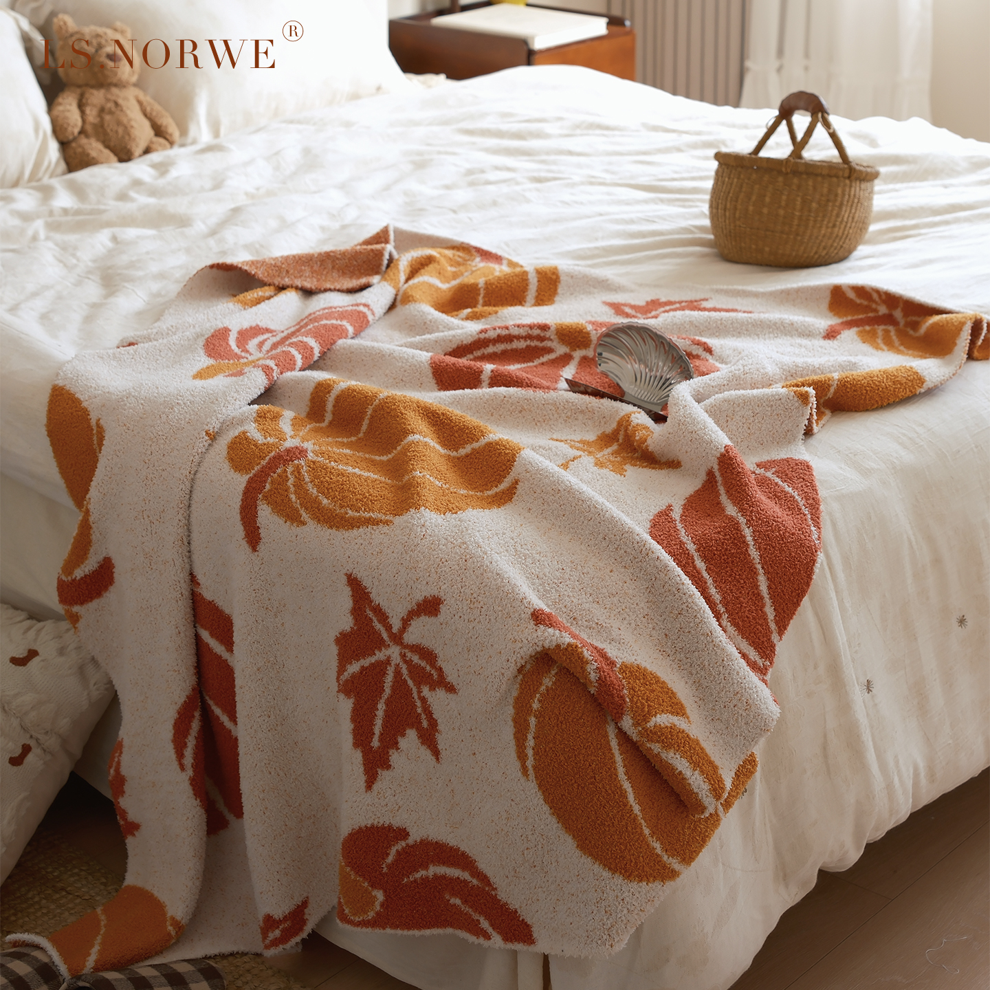 A类绒毯南瓜纹加厚保暖盖毯秋冬