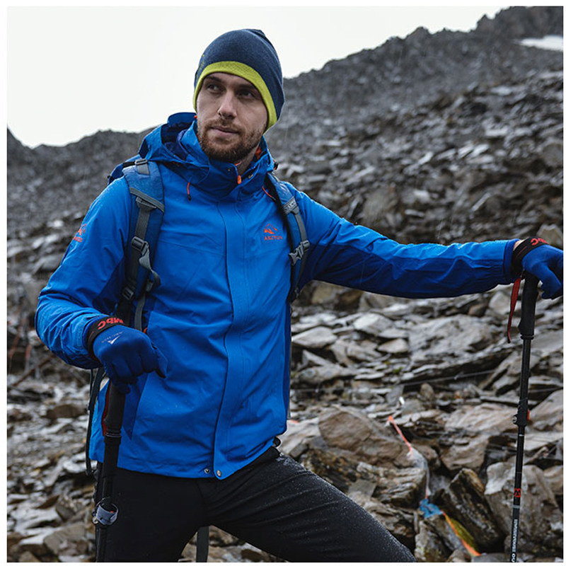 极星正品男款户外登山服加厚防风防雨外套保暖抓绒内胆可拆冲锋衣