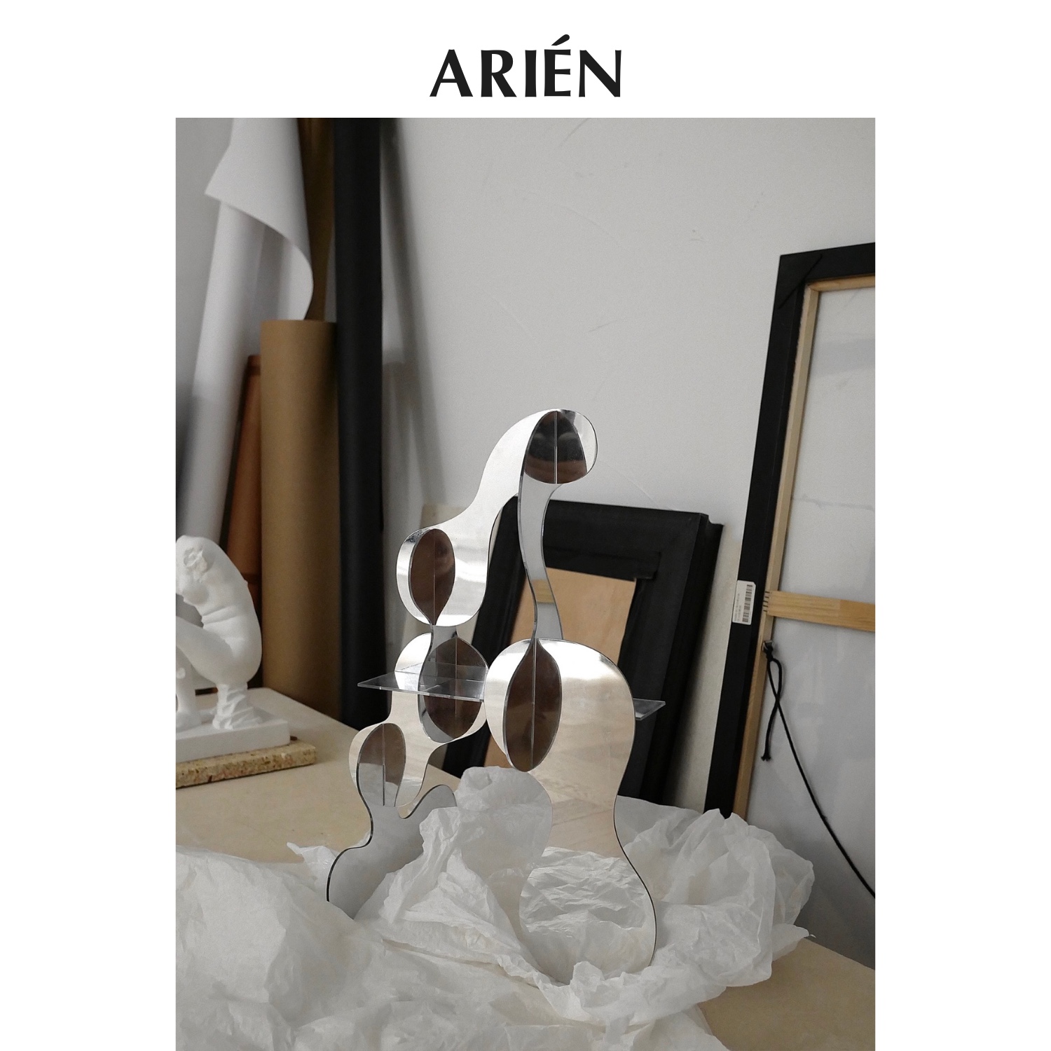 ari07n达达剧场 原创小众镜面装置木片雕塑北欧艺术ins民宿摆件