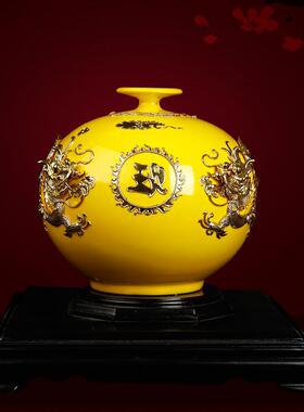 商务黄色天地方圆漆线雕工艺品