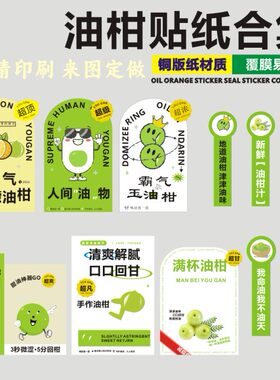 网红手作油甘汁贴纸新鲜柠檬饮料