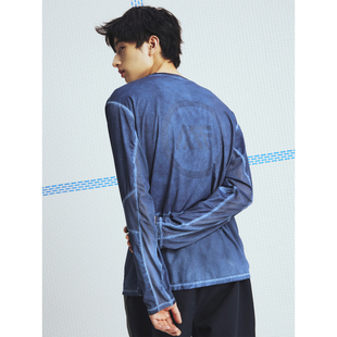 拼接结构冲孔LOGO速干衣 成衣染工艺 MOUNTAINFEVER AW25弹力网格