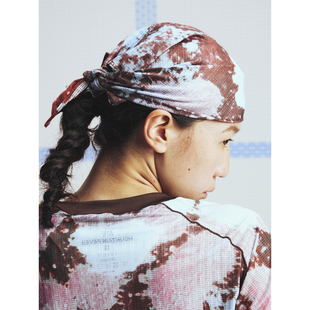 AW25 多用途头巾 弹力梯格网 素满印 方巾 自然元 MOUNTAINFEVER