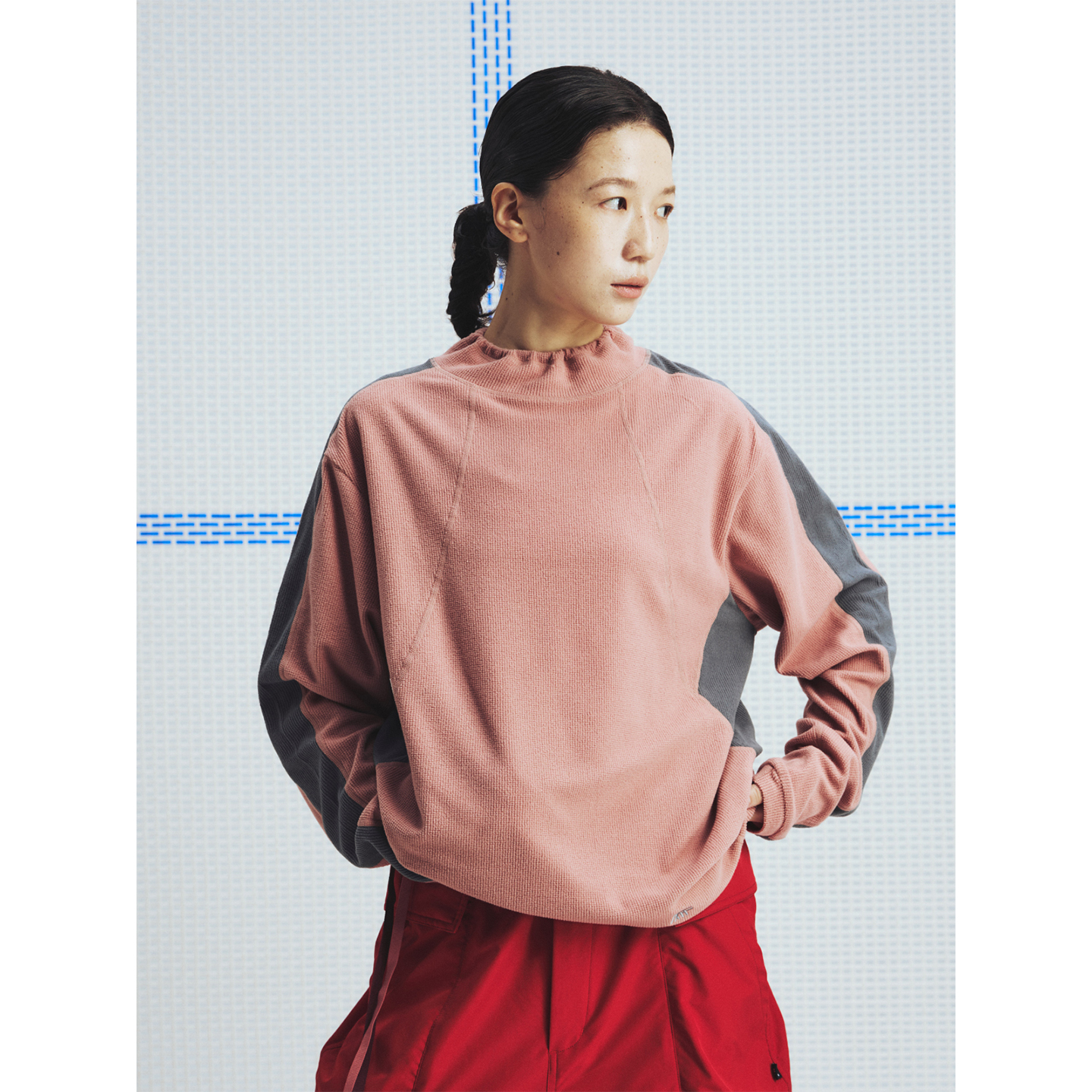 高山热玉米格立领领口调节抓绒