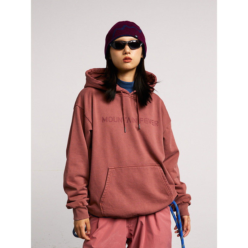 做旧连帽重磅水洗裂纹卫衣