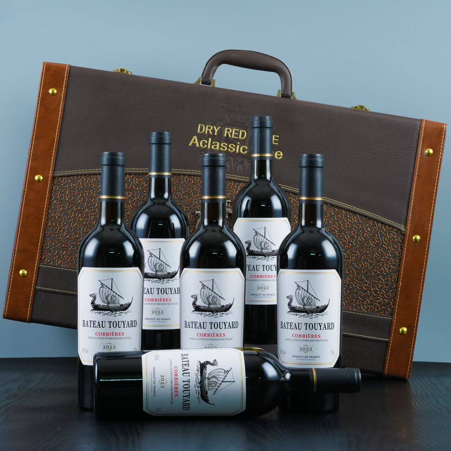 法国原瓶进口龙船礼盒六瓶装14.5度干红葡萄酒包邮正品
