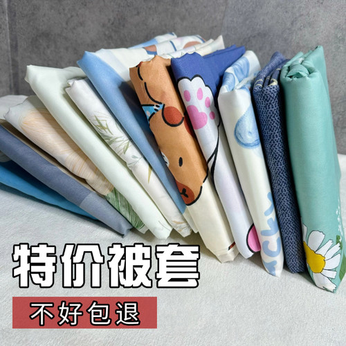 清仓特价被套单件宿舍单人双人亲肤被罩磨毛款四季通用家用床品套