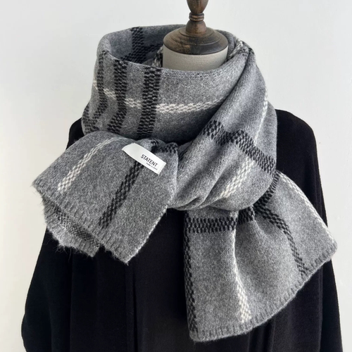 【正品】Coor Koor拼色格羊绒围巾女冬季保暖百搭披肩两用英伦风