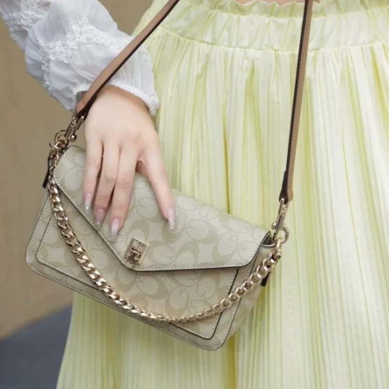 【正品】Coor Koor秋新款高级感多层老花水桶包休闲百搭手拎单肩,箱包皮具/热销女包/男包,水桶包,淘宝优惠券,粉丝福利购,淘宝优惠卷