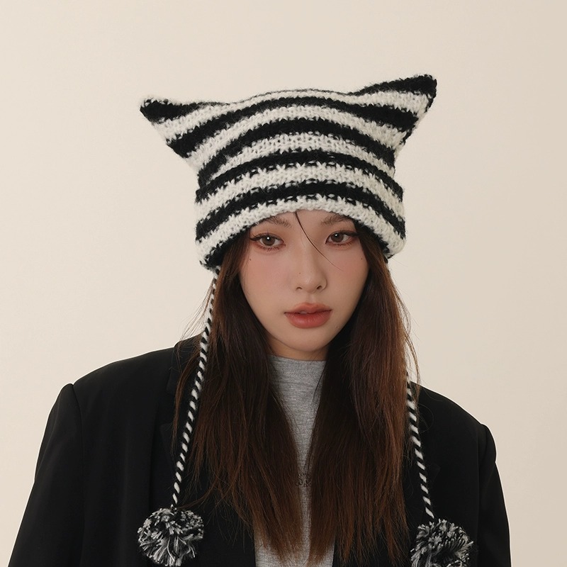 CoorKeva毛线针织套头帽秋冬女